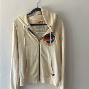 Aviator Nation Off-White Hoodie with Venice beach patch